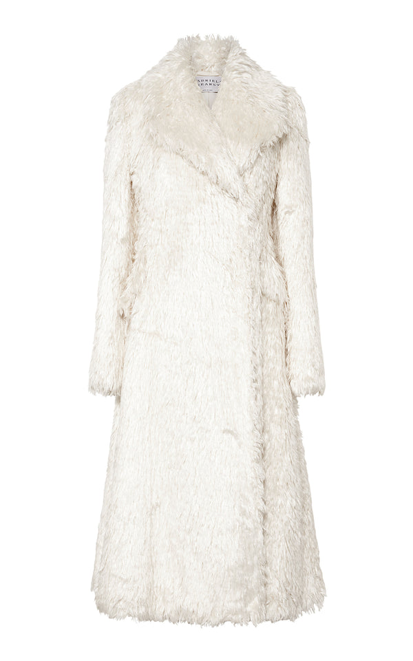 gabriela hearst Cantwell Coat in Ivory Silk Fur
