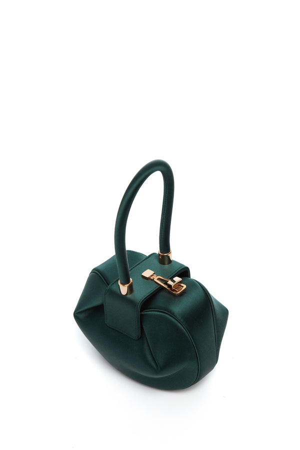 Gabriela Hearst Demi Bag In Emerald Satin