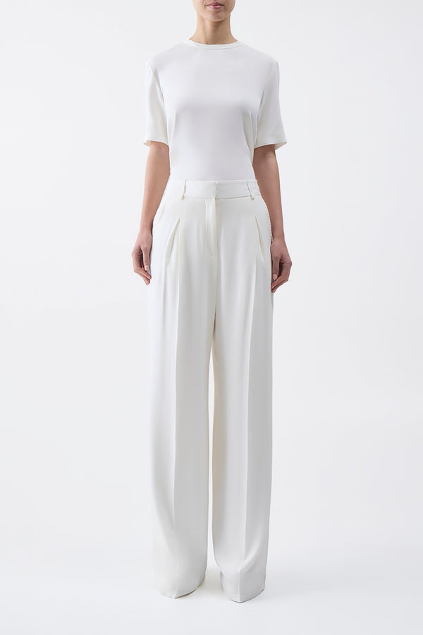 Gabriela Hearst Elisa Top In Ivory Silk Crepe