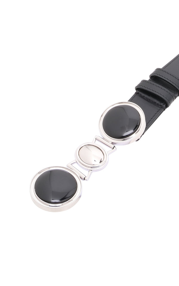 Gabriela Hearst Grange Stone Belt In Black Leather