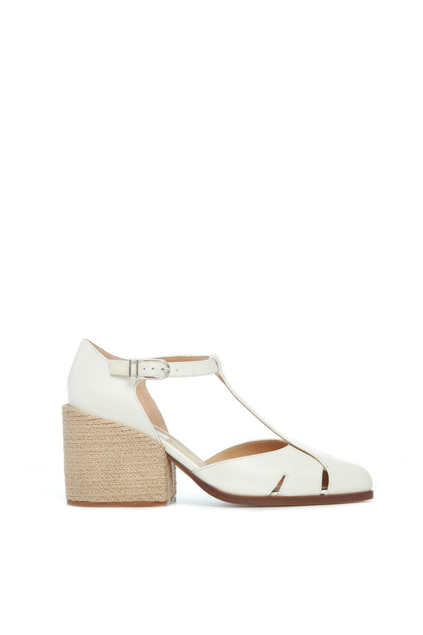 gabriela hearst Ivy T-Strap Heel in Cream Leather
