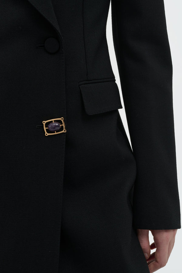 Gabriela Hearst Julien Coat In Black Recycled Wool