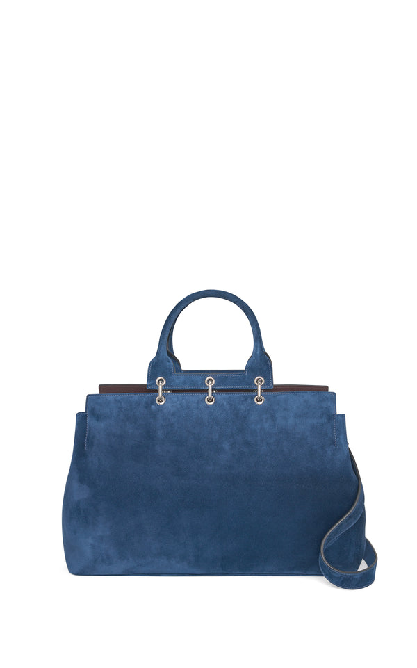 Gabriela Hearst Large Amethyst Bag In Navy Suede