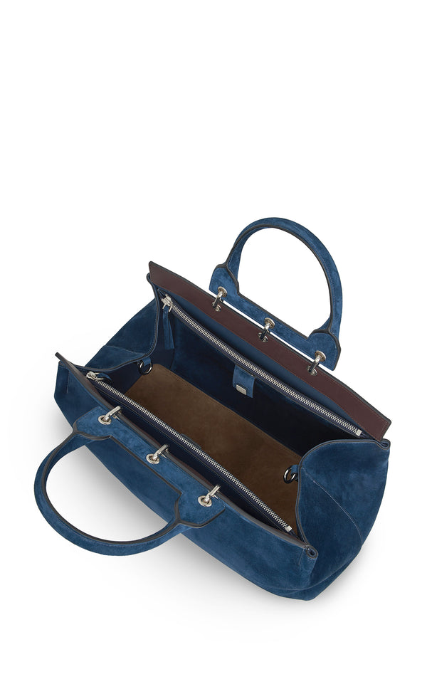 Gabriela Hearst Large Amethyst Bag In Navy Suede