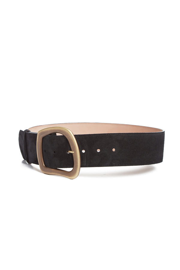 Gabriela Hearst Large Simone Belt In Black Suede