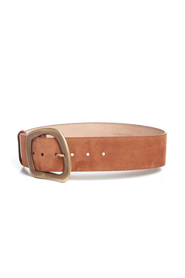 Gabriela Hearst Large Simone Belt In Brown Suede