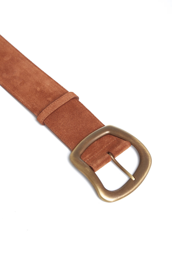 Gabriela Hearst Large Simone Belt In Brown Suede