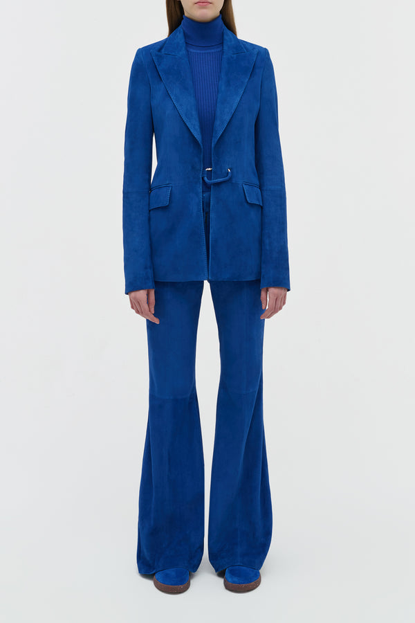 Gabriela Hearst Leiva Blazer In Cobalt Suede