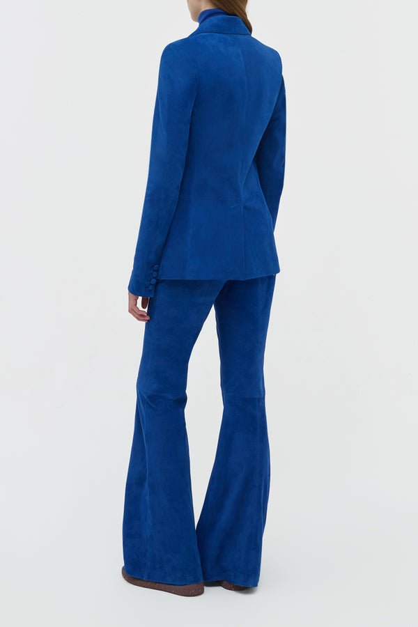 Gabriela Hearst Leiva Blazer In Cobalt Suede