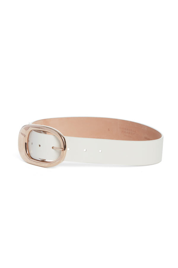 Gabriela Hearst Lozewce Belt In White Leather