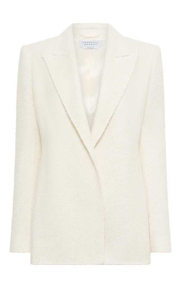 gabriela hearst Mairi Blazer in Ivory Silk Boucle