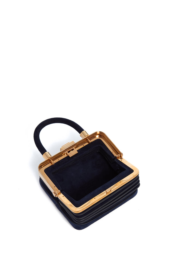 Gabriela Hearst Mini Diana Bag In Navy Suede
