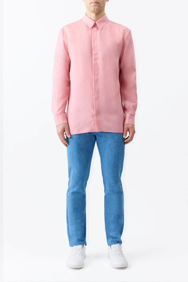 Gabriela Hearst Nicolas Shirt In Rosa Aloe Linen