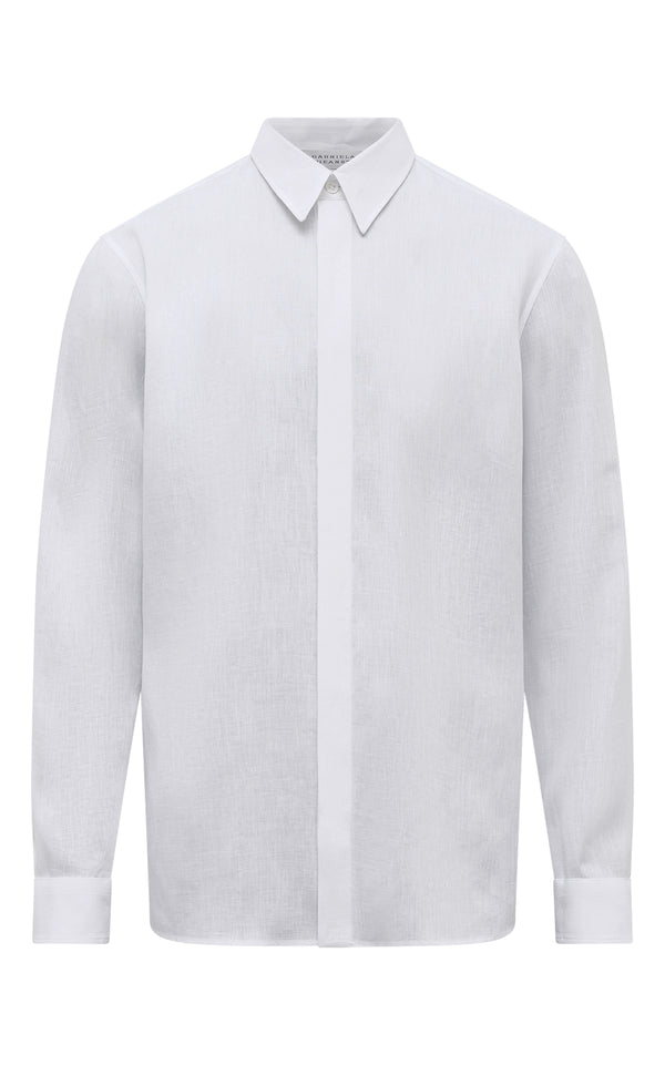 gabriela hearst Nicolas Shirt in White Aloe Linen
