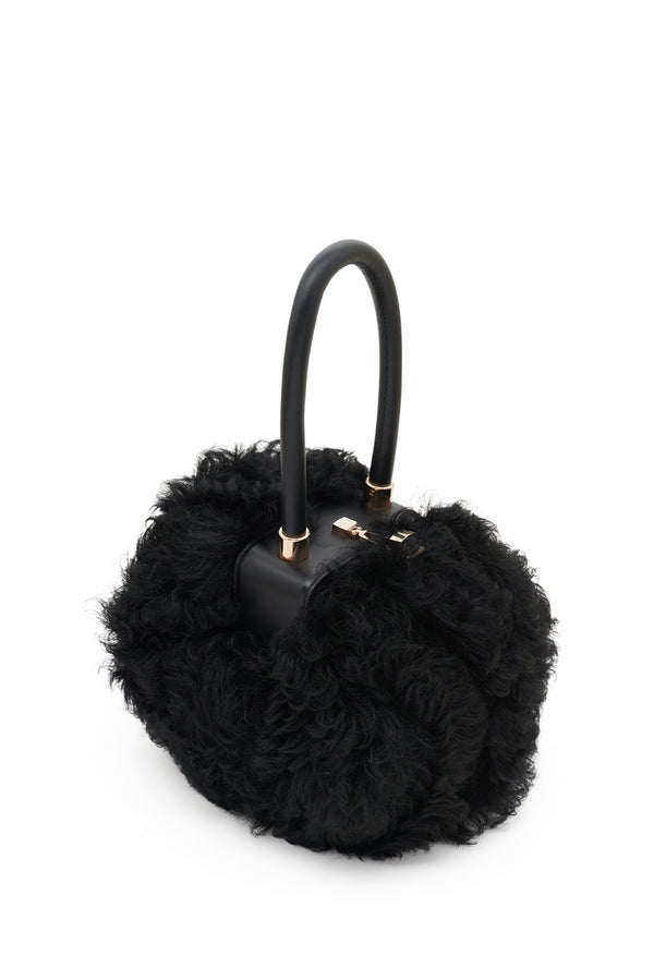 Gabriela Hearst Nina Bag In Black Shearling