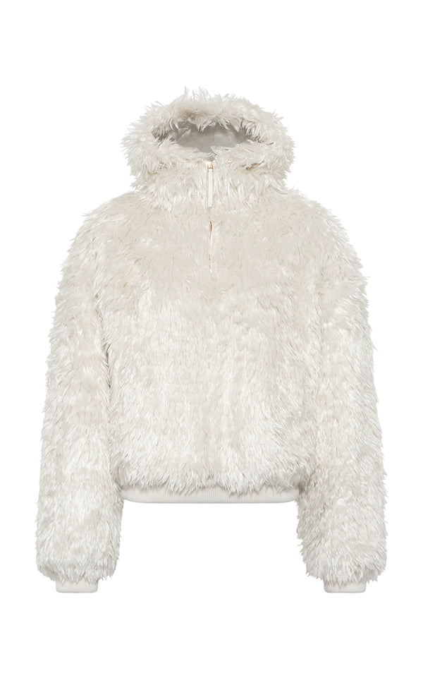 gabriela hearst Orlando Hoodie in Ivory Silk Fur gabriela hearst Orlando Hoodie in Ivory Silk Fur