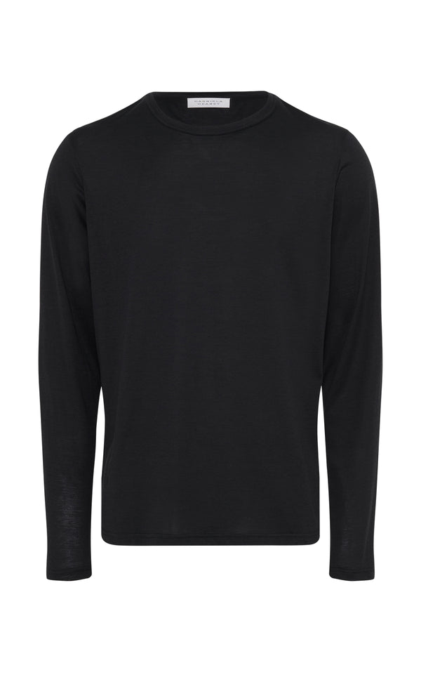 gabriela hearst Owen Tee in Black Cashmere