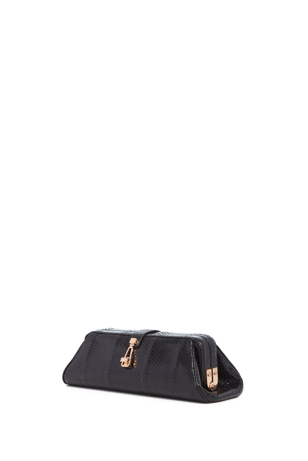 Gabriela Hearst Paola Clutch In Black Snakeskin