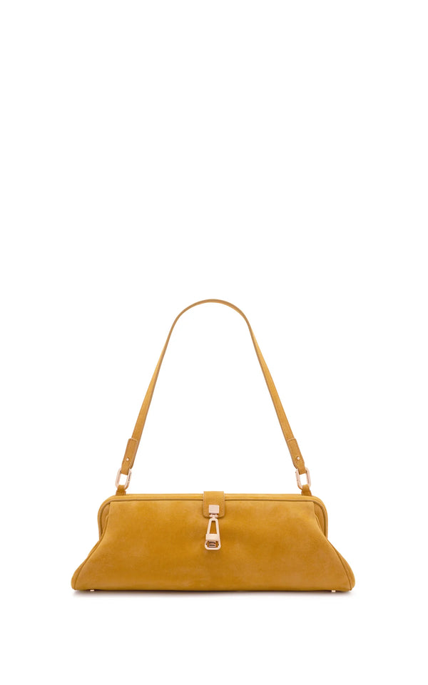 Gabriela Hearst Paola Clutch In Golden Birch Suede