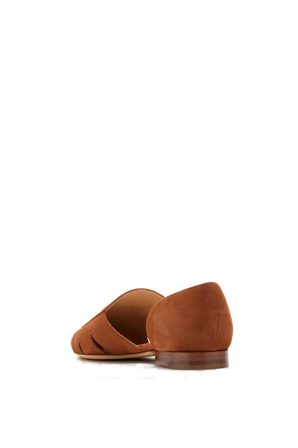 Gabriela Hearst Rory Flat Shoe In Cognac Suede