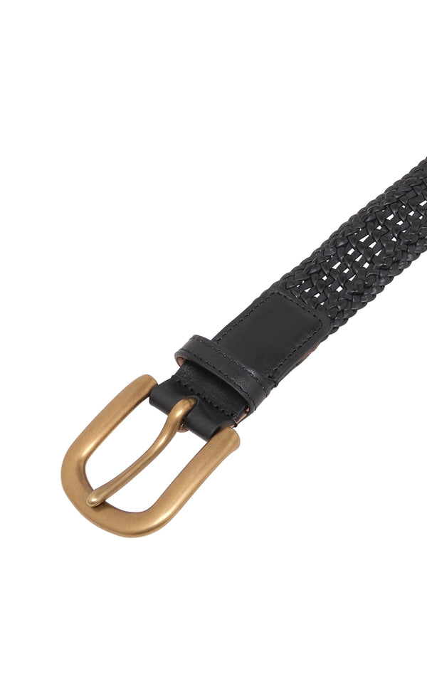 Gabriela Hearst Sam Braided Belt In Black Leather