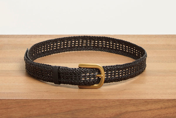 Gabriela Hearst Sam Braided Belt In Black Leather