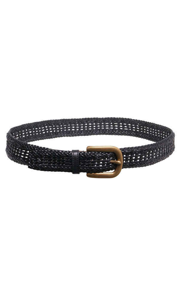 gabriela hearst Sam Braided Belt in Black Leather