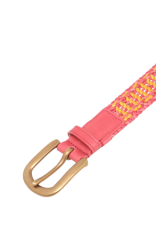 Gabriela Hearst Sam Braided Belt In Red Leather