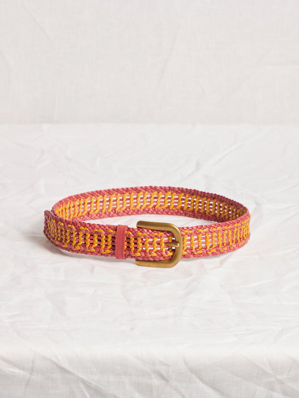 Gabriela Hearst Sam Braided Belt In Red Leather