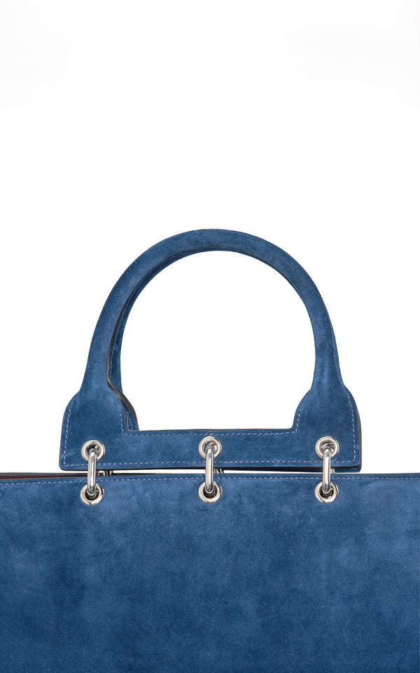 Gabriela Hearst Small Amethyst Bag In Navy Suede