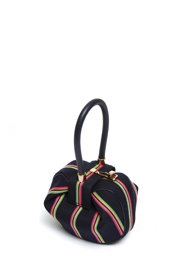 Gabriela Hearst Striped Demi Bag In Navy Wool