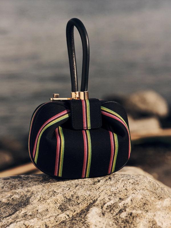 Gabriela Hearst Striped Demi Bag In Navy Wool