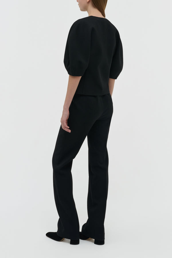 Gabriela Hearst Waverly Top In Black Recycled Wool