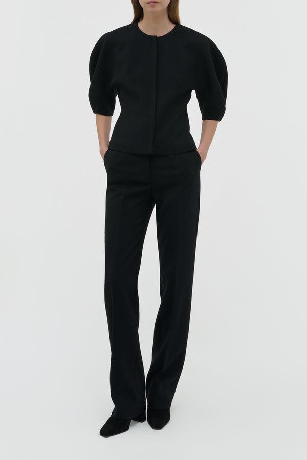 Gabriela Hearst Waverly Top In Black Recycled Wool