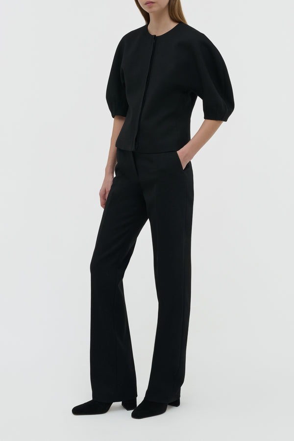 Gabriela Hearst Waverly Top In Black Recycled Wool