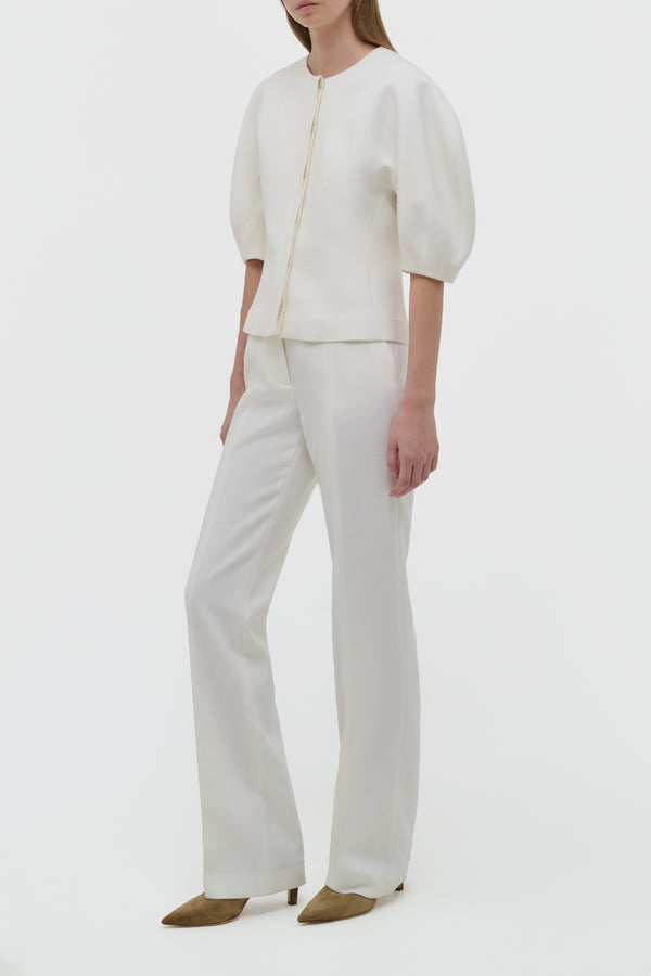 Gabriela Hearst Waverly Top In Ivory Recycled Wool