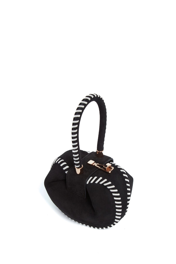 Gabriela Hearst Whipstitch Demi Bag In Black Suede