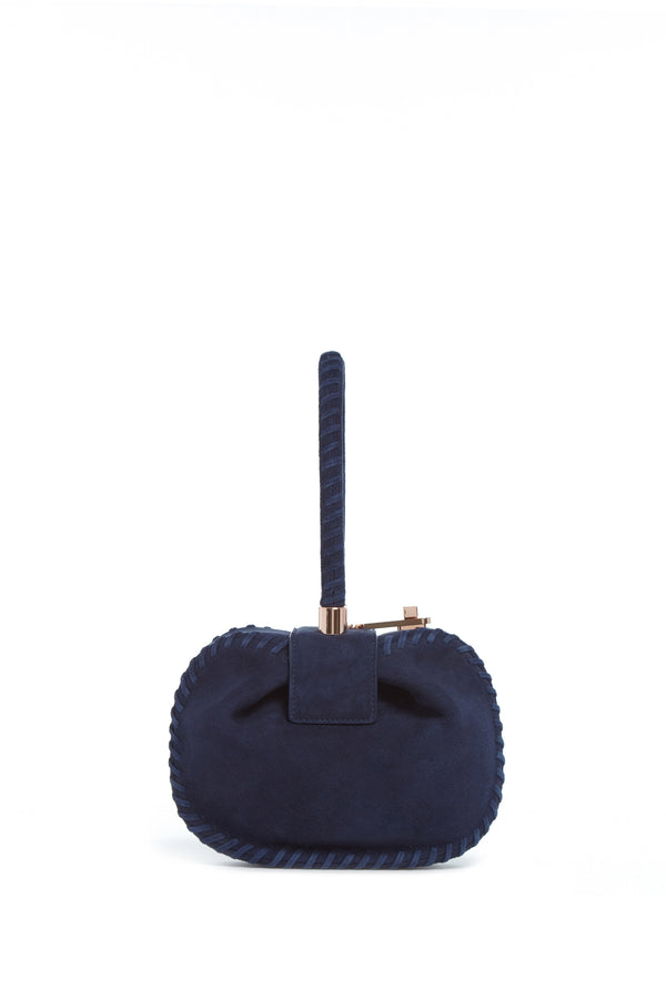 Gabriela Hearst Whipstitch Demi Bag In Navy Suede