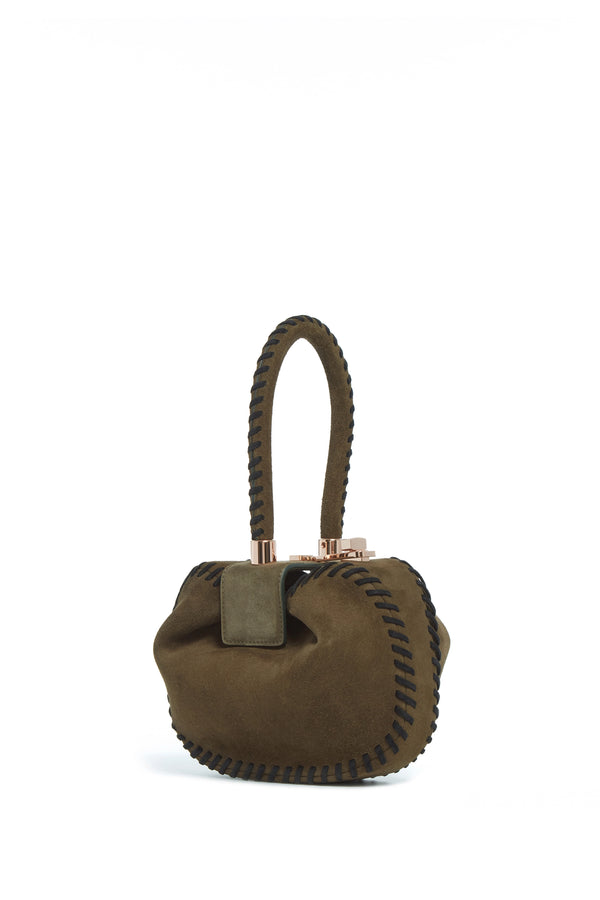 gabriela hearst Whipstitch Demi Bag in Olive Suede