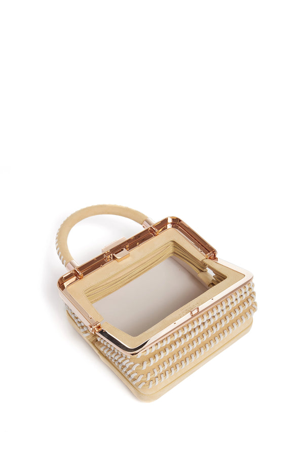 Gabriela Hearst Whipstitch Diana Bag In Nude Suede