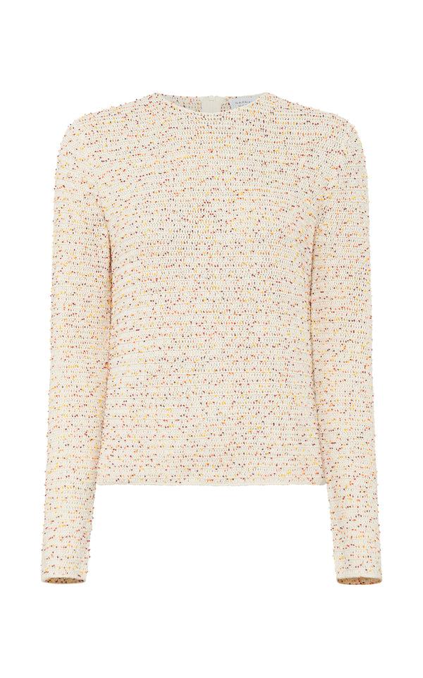 gabriela hearst Galene Knit Sweater in Ivory Multi Beaded Cashmere