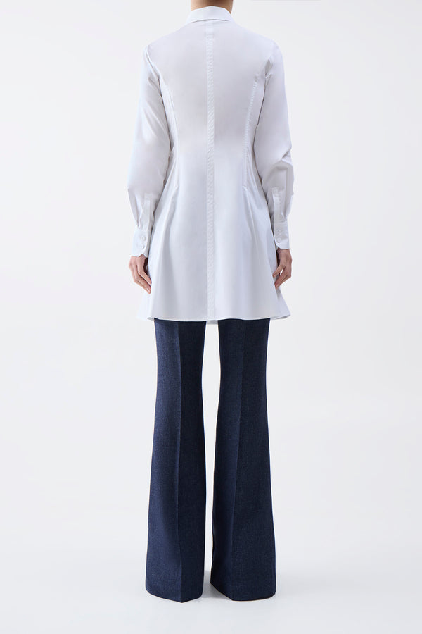Gabriela Hearst Garcia Top In White Sea Island Cotton Poplin