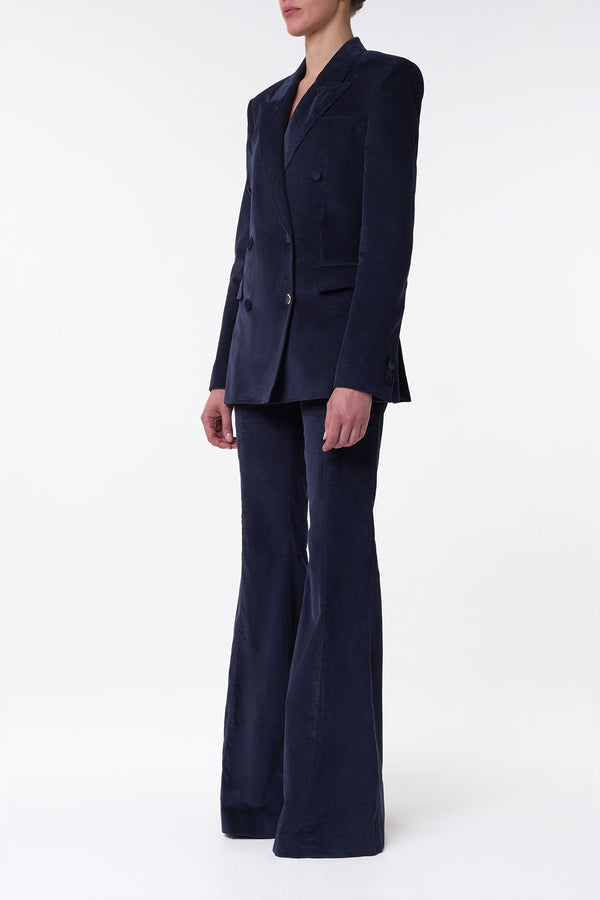 Gabriela Hearst Gavin Blazer In Dark Navy Sea Island Cotton Corduroy