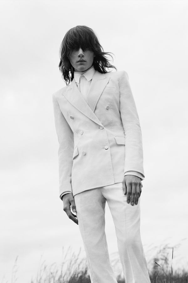 Gabriela Hearst Gavin Blazer In Ivory Sea Island Cotton Corduroy