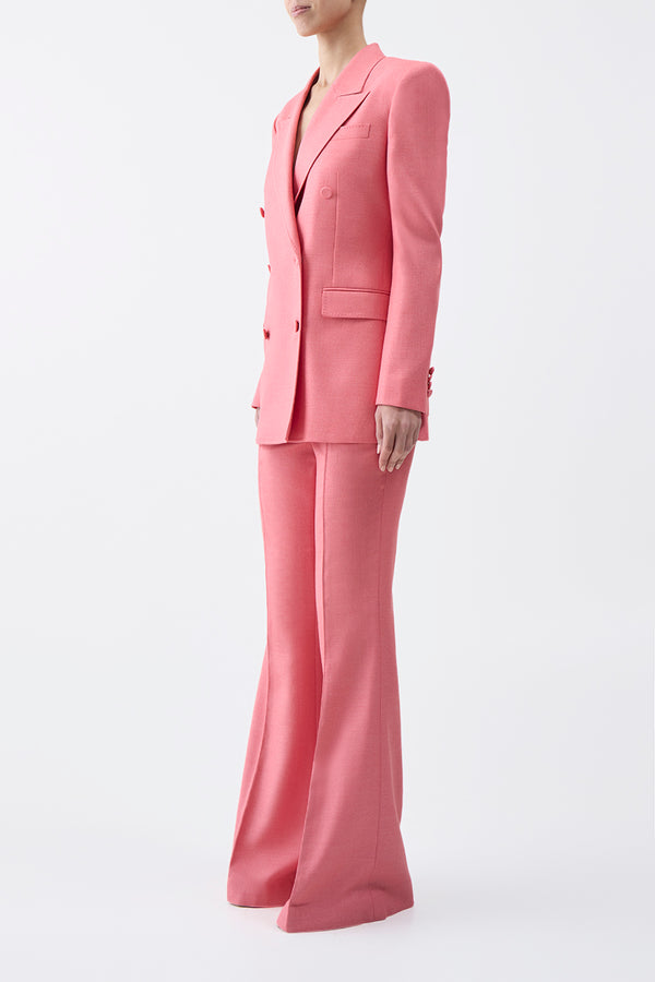 Gabriela Hearst Gavin Blazer In Watermelon Silk Virgin Wool