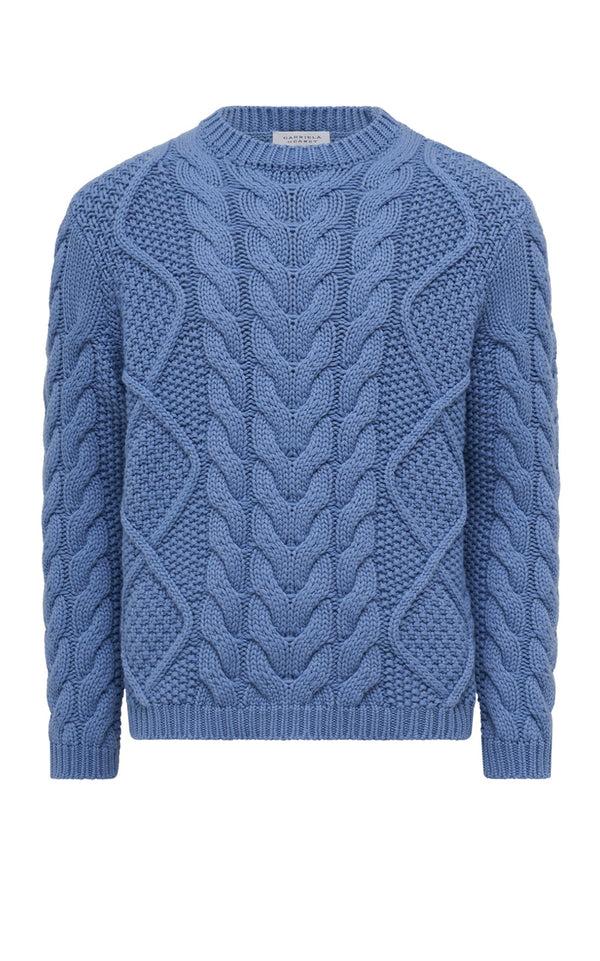 gabriela hearst Geoffrey Knit Sweater in Light Blue Denim Cashmere