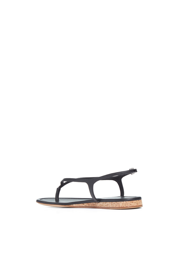 Gabriela Hearst Gia Flat Sandal In Black Nappa Leather