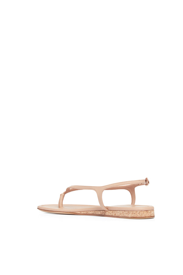Gabriela Hearst Gia Flat Sandal In Dark Camel Nappa Leather