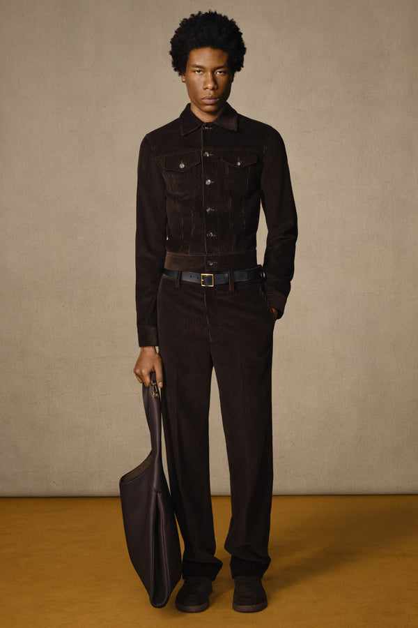 Gabriela Hearst Harold Trouser In Chocolate Cashmere Corduroy