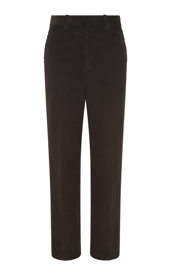 gabriela hearst Harold Trouser in Chocolate Cashmere Corduroy